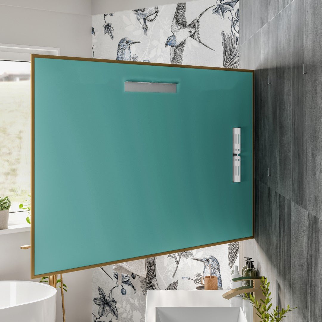 Eviva Aureline 48" x 30" Rectangular Gold Stainless Steel Framed Mirror - Mirror by Eviva