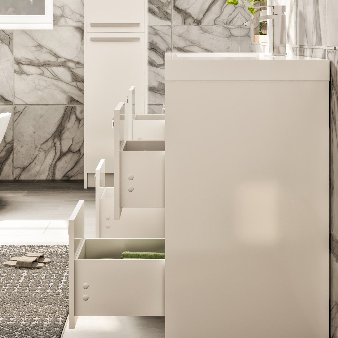 Lugano 48 in. White Single Sink Bath Vanity with Acrylic Top and Integrated Sink - Bathroom Vanity by Eviva