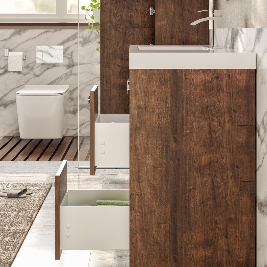 Lugano 48 in. Rosewood Single Sink Bath Vanity with Acrylic Top and Integrated Sink - Bathroom Vanity by Eviva
