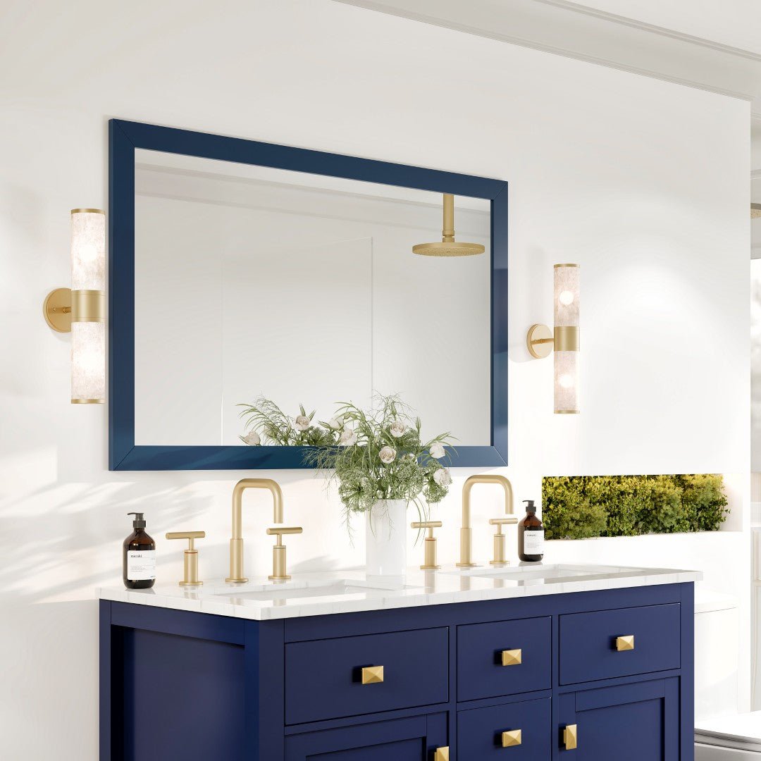 Eviva Acclaim 42" x 30" Rectangular Blue Wooden Framed Mirror - Mirror by Eviva
