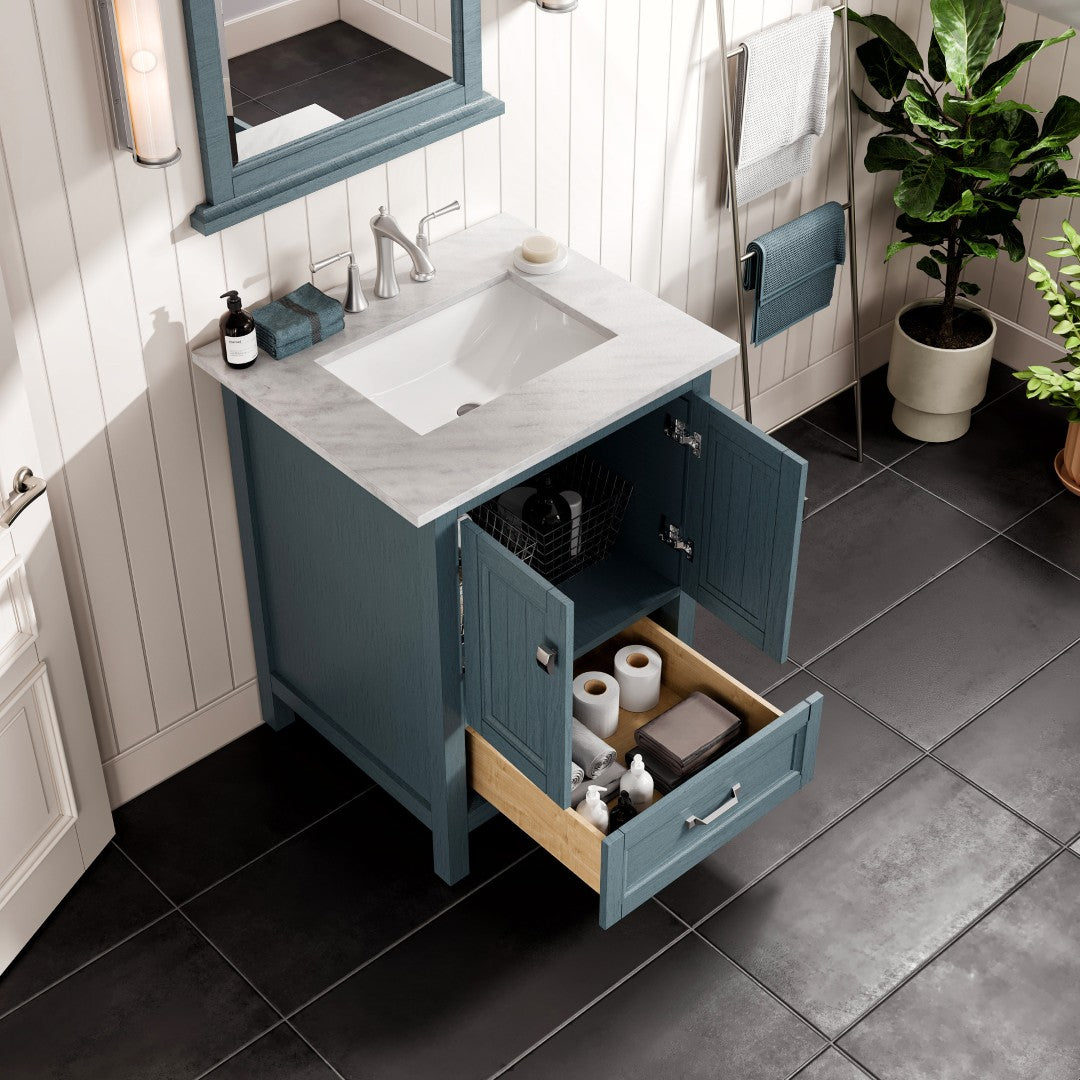 Eviva Britney 24 Inch Transitional Ash Blue Bathroom Vanity