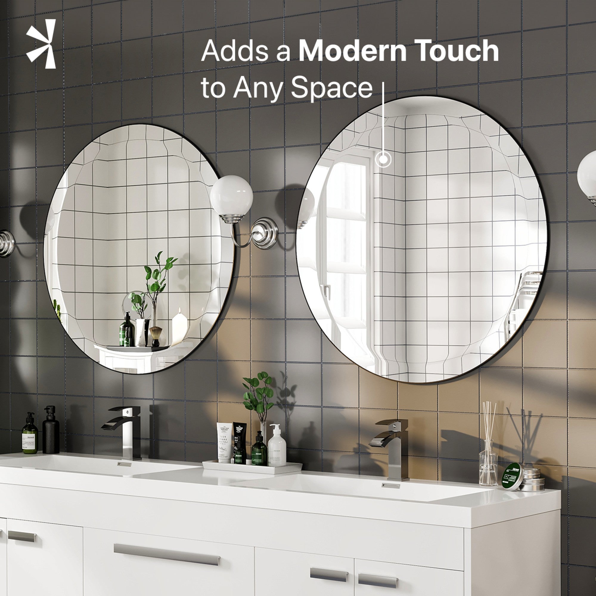 Eviva Round 32" x 32" Circle/Round Frameless Mirror