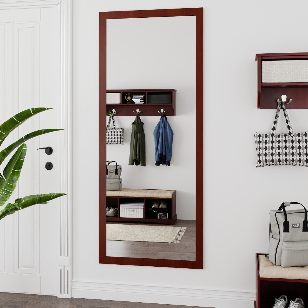 Eviva New York 60" x 30" Rectangular Teak Wooden Framed Mirror - Mirror by Eviva