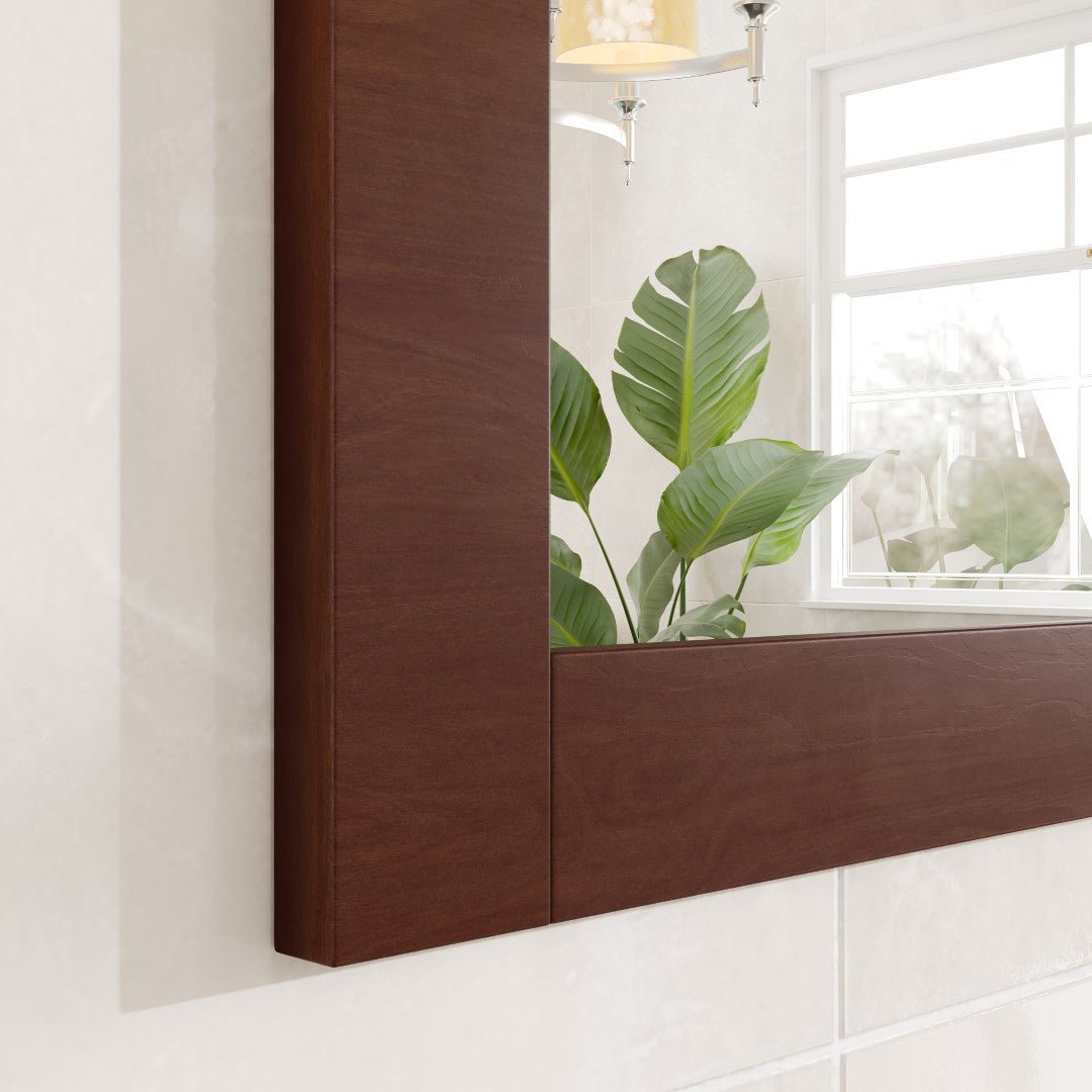 Eviva New York 60" x 30" Rectangular Teak Wooden Framed Mirror - Mirror by Eviva