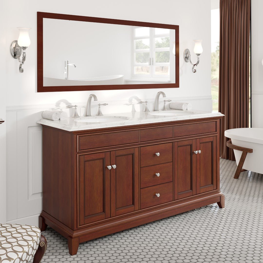 Eviva New York 72" x 30" Rectangular Teak Wooden Framed Mirror - Mirror by Eviva