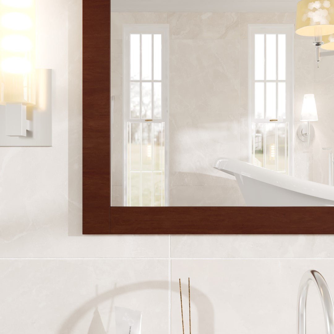 Eviva New York 72" x 30" Rectangular Teak Wooden Framed Mirror - Mirror by Eviva