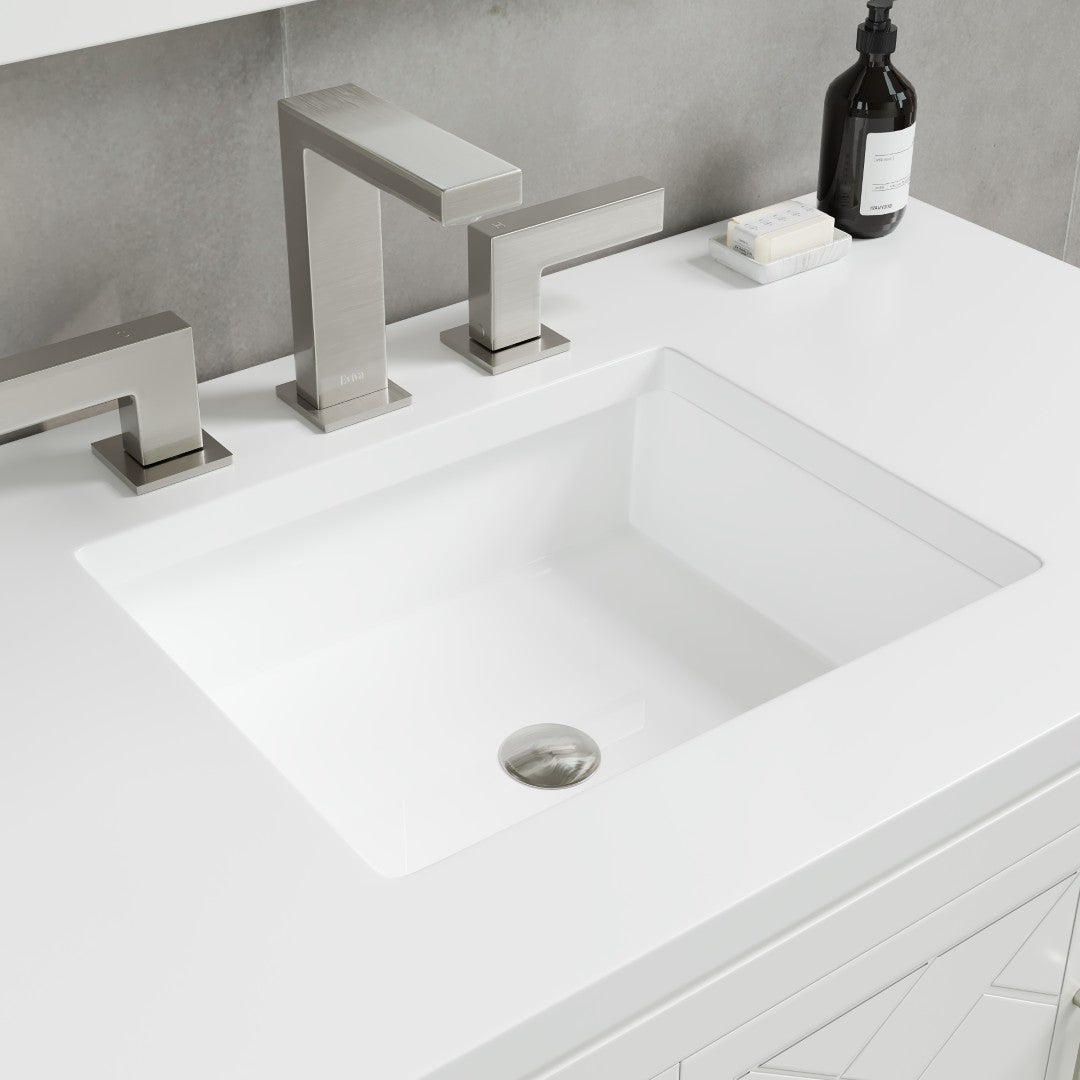 Cambridge 36 in. White Single Sink Bath Vanity with Quartz Top and Undermount Porcelain Sink