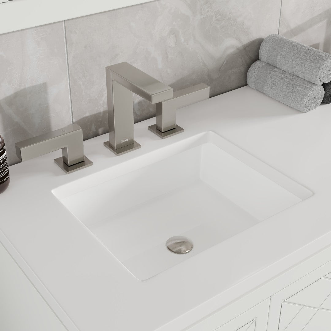 Cambridge 60 in. White Double Sink Bath Vanity with Quartz Top and Undermount Porcelain Sinks