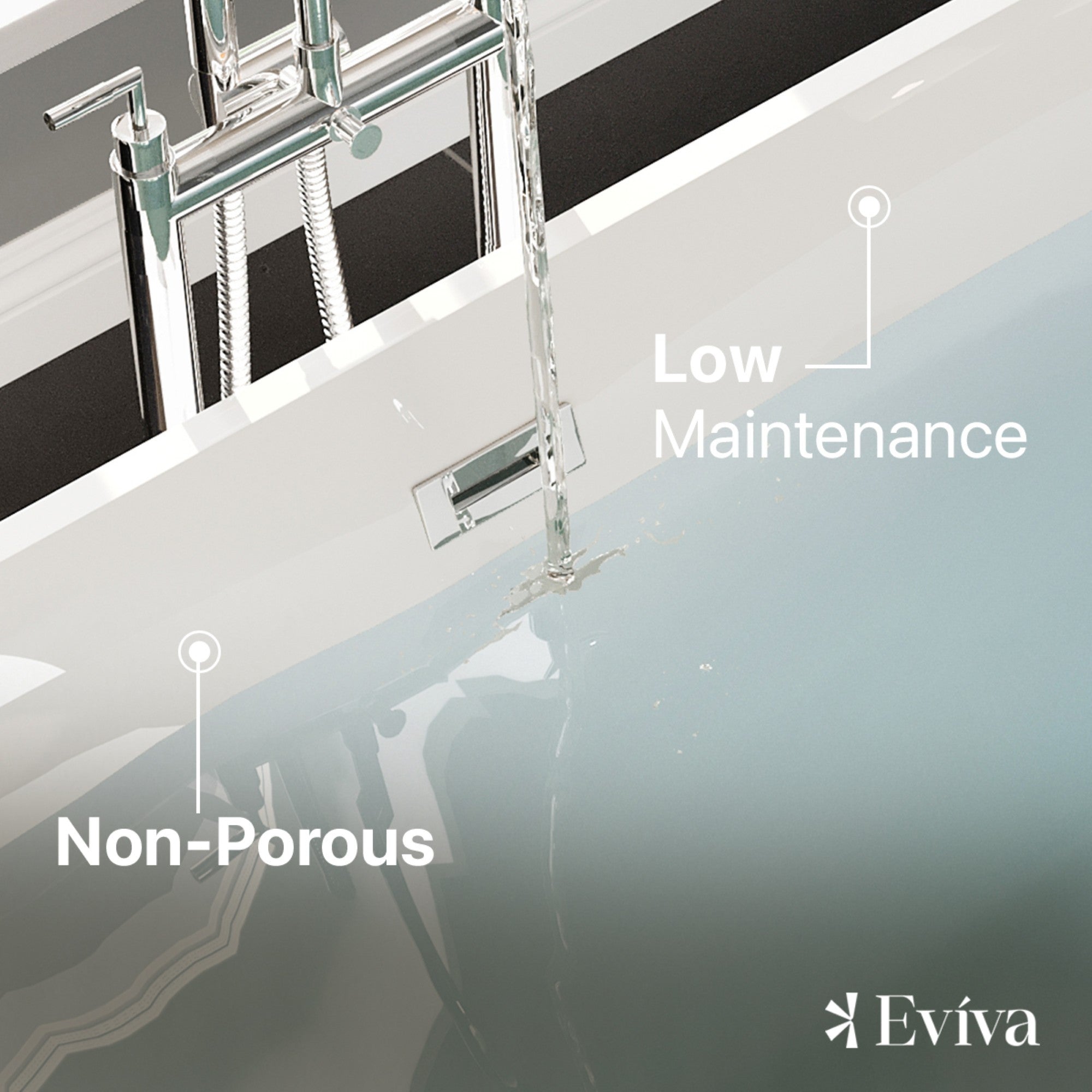 Eviva Aries 59" Glossy White Acrylic Freestanding Bathtub