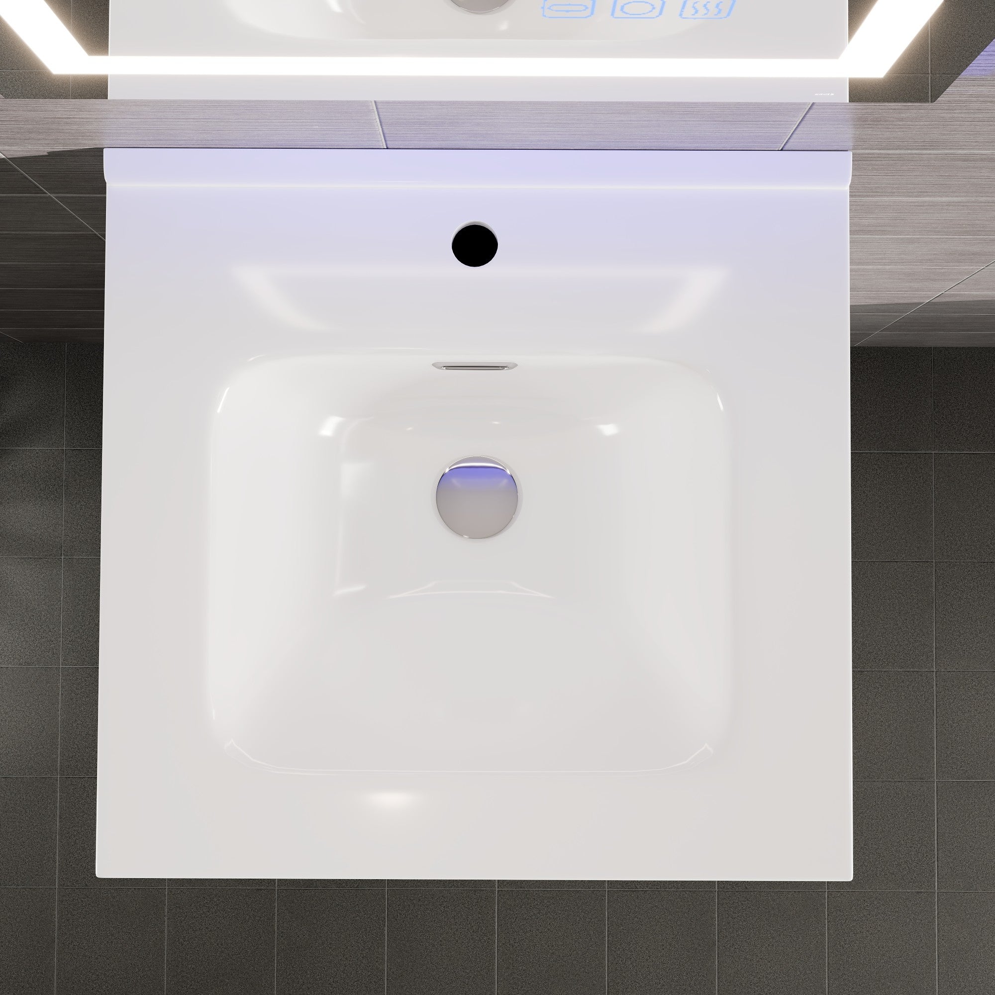 Deluxe 20 in. White Single Sink Bath Vanity with Porcelain Top and Integrated Sink