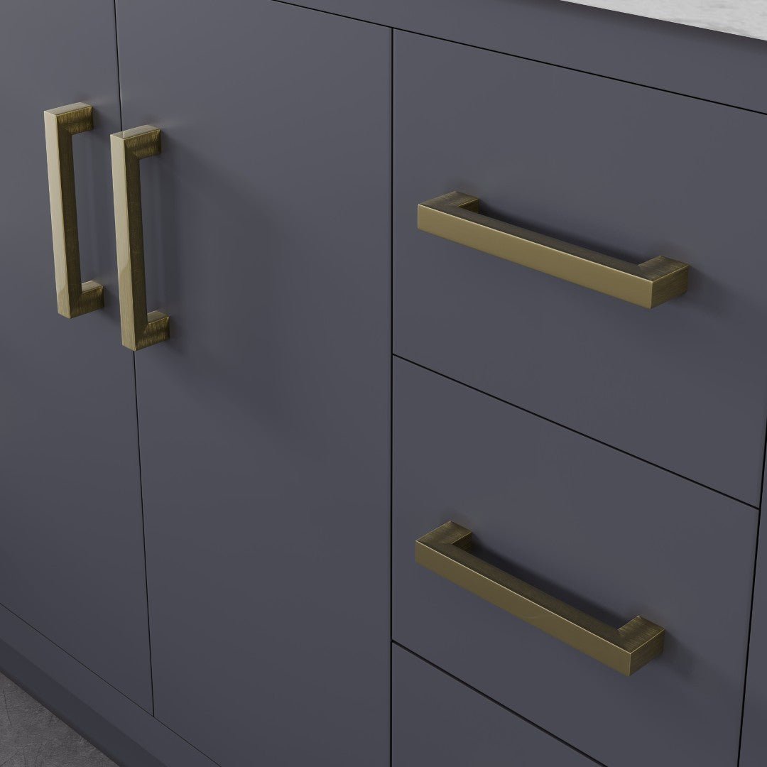 Curio 48 in. Dark Blue Single Sink Bath Vanity with Carrara Quartz Top and Undermount Porcelain Sink - Bathroom Vanity by Eviva