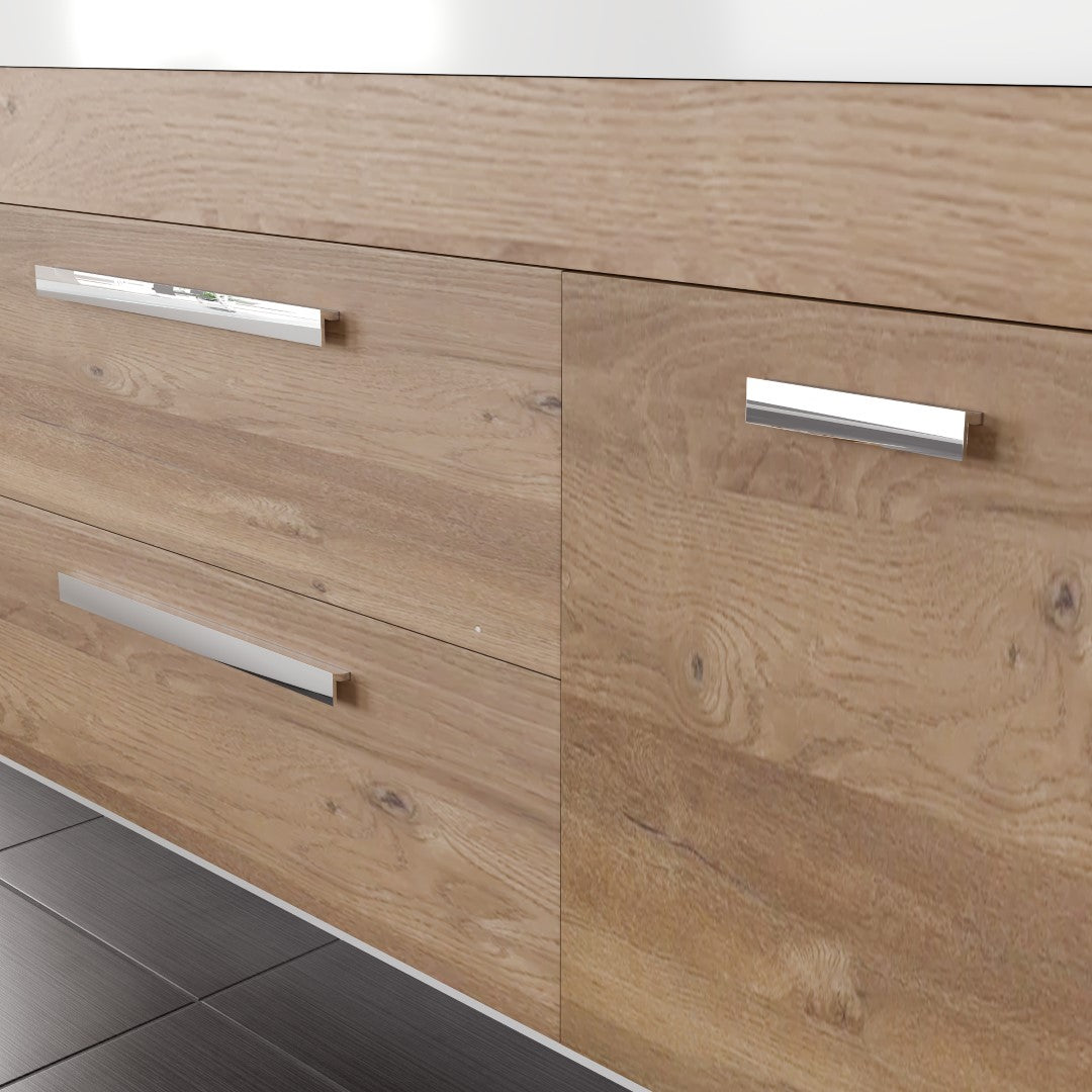 Lugano 72 in. Natural Oak Wall Mount Double Sink Bath Vanity with Acrylic Top and Integrated Sinks