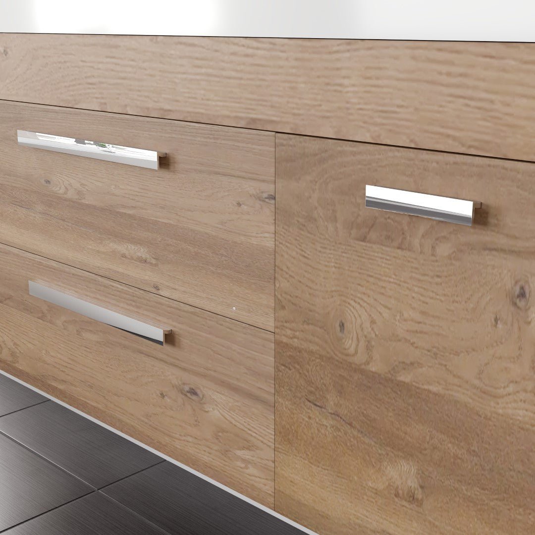 Lugano 72 in. Natural Oak Wall Mount Double Sink Bath Vanity with Acrylic Top and Integrated Sinks - Bathroom Vanity by Eviva