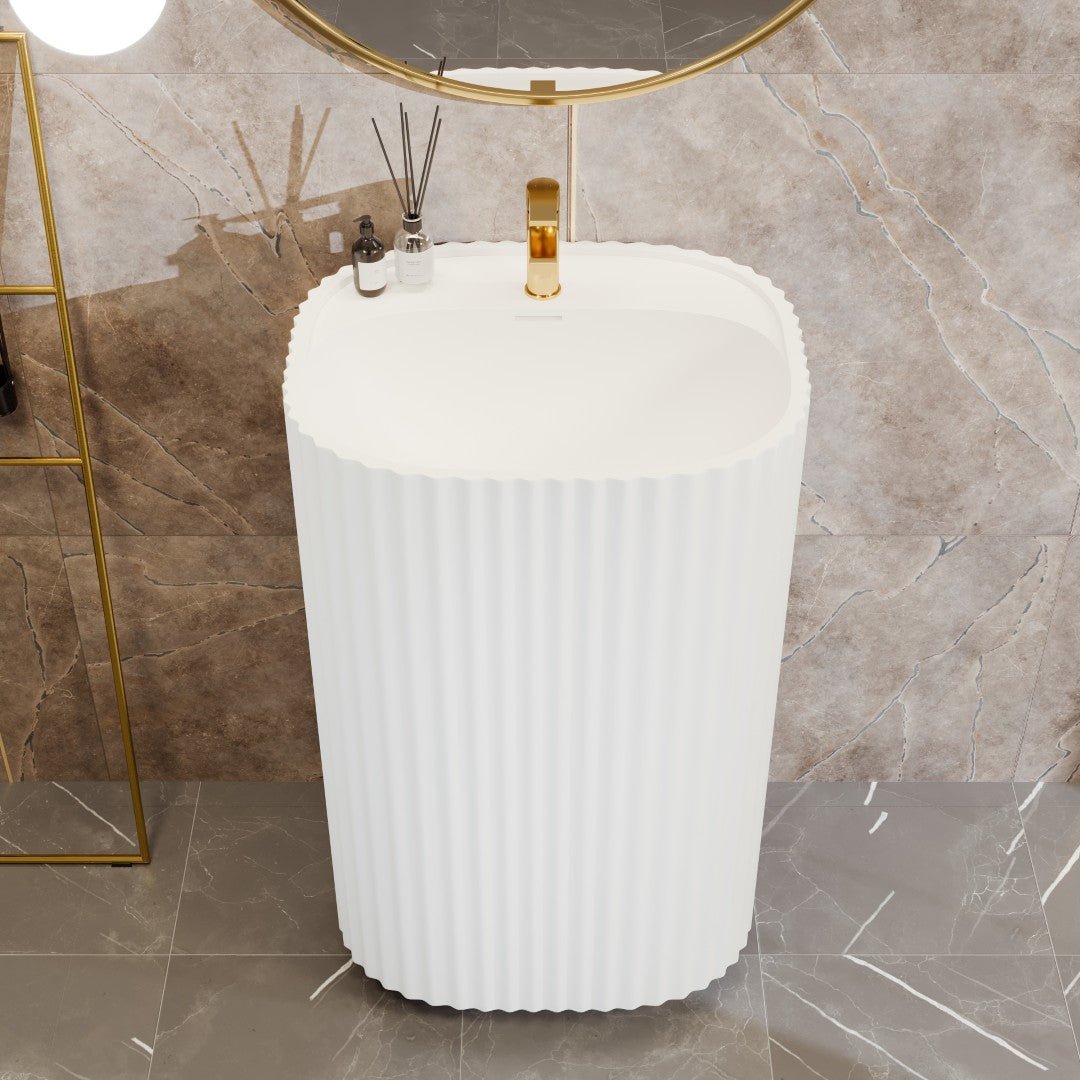 Eviva Haven 20" Solid Surface Pedestal Sink - by Eviva