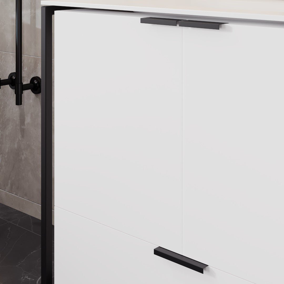 Onyx 34 in. White Wall Mount Single Sink Bath Vanity with Solid Surface Top and Integrated Sink - Bathroom Vanity by Eviva