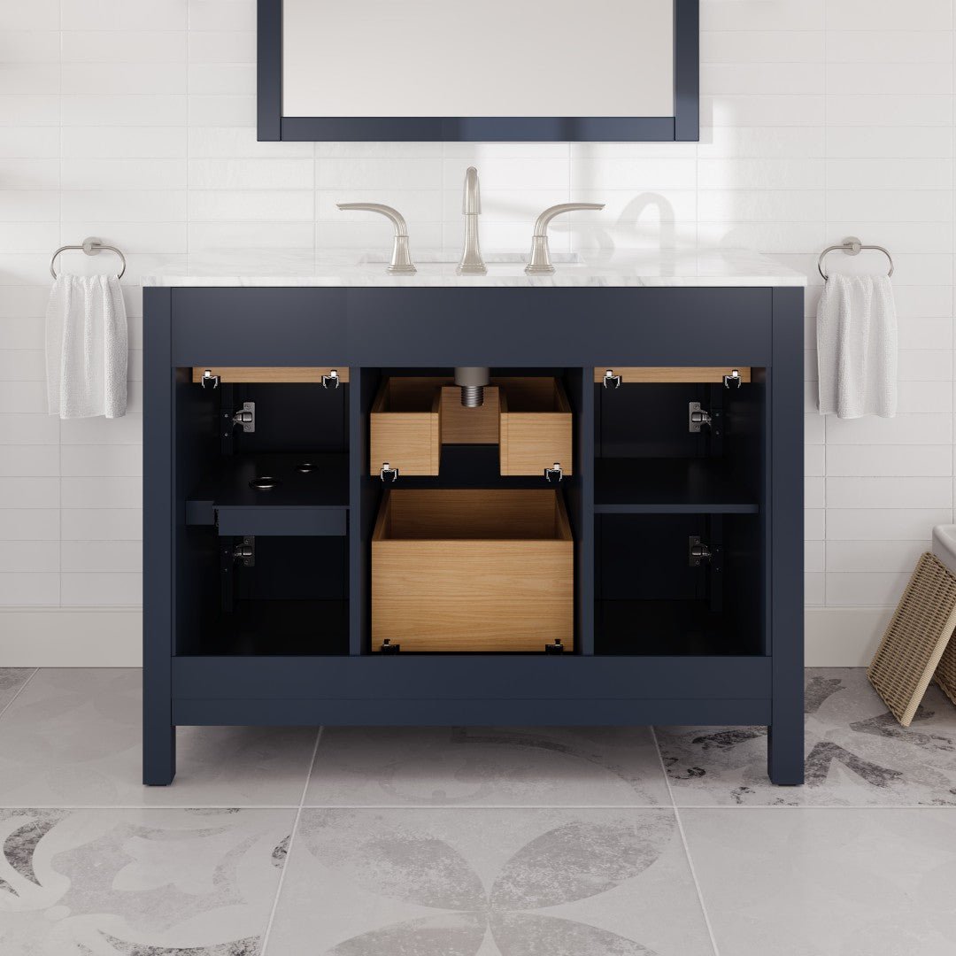 Artemis 42 in. Blue Single Sink Bath Vanity with Engineered Stone Top and Undermount Porcelain Sink - Bathroom Vanity by Eviva