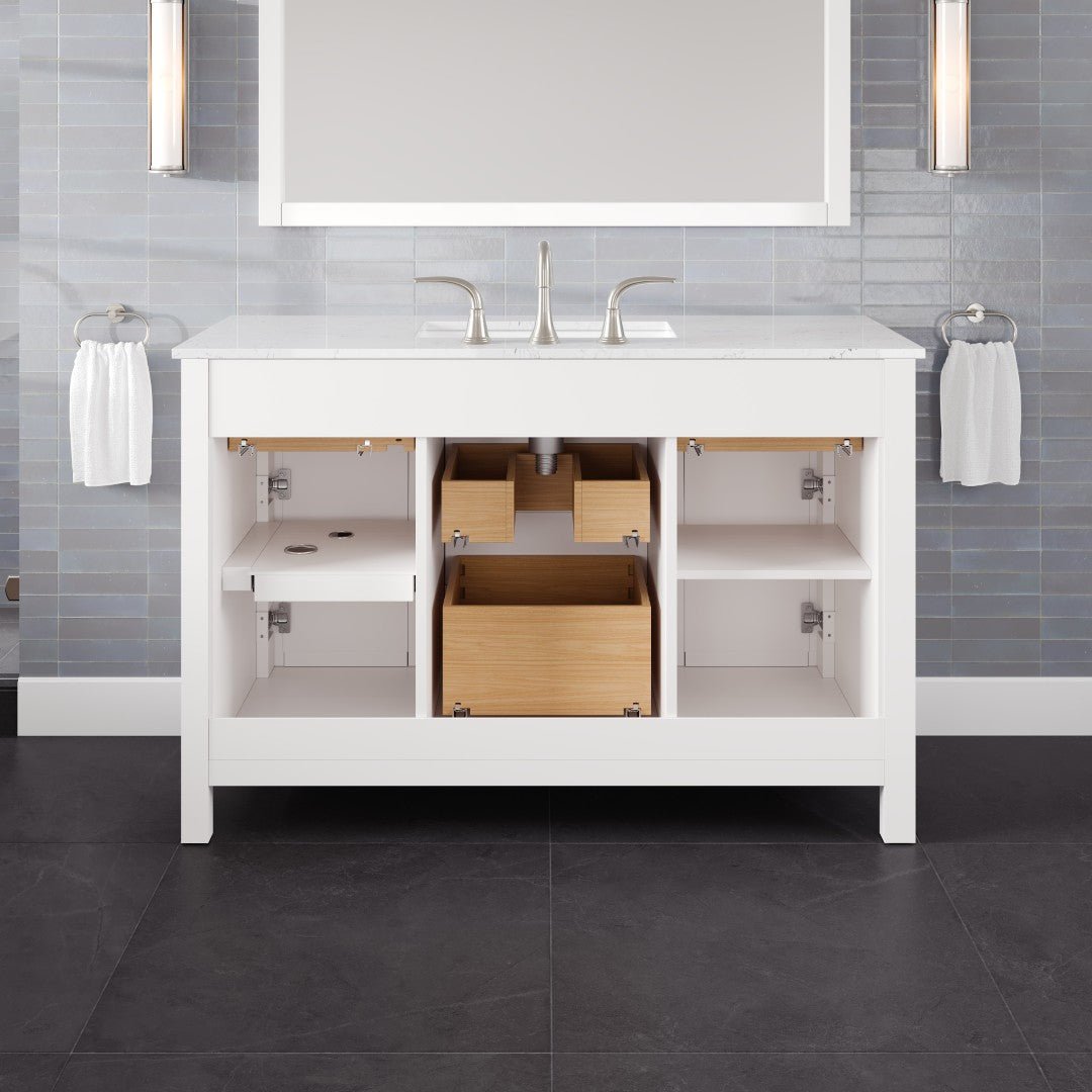 Artemis 48 in. White Single Sink Bath Vanity with Engineered Stone Top and Undermount Porcelain Sink - Bathroom Vanity by Eviva
