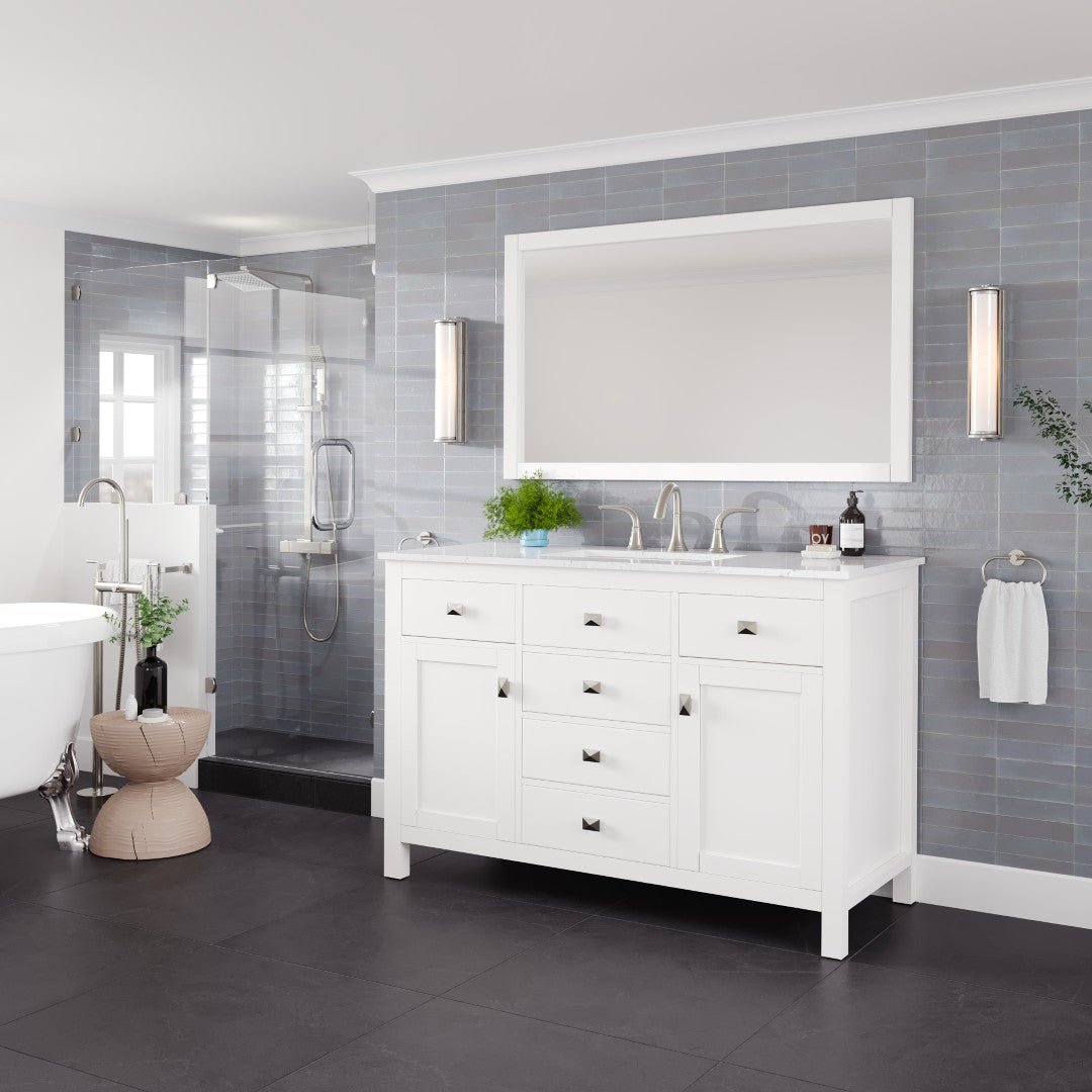 Artemis 48 in. White Single Sink Bath Vanity with Engineered Stone Top and Undermount Porcelain Sink - Bathroom Vanity by Eviva