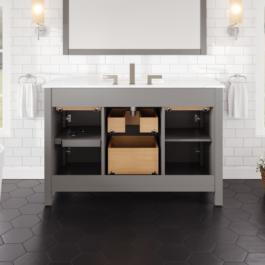 Artemis 48 in. Gray Single Sink Bath Vanity with Engineered Stone Top and Undermount Porcelain Sink - Bathroom Vanity by Eviva