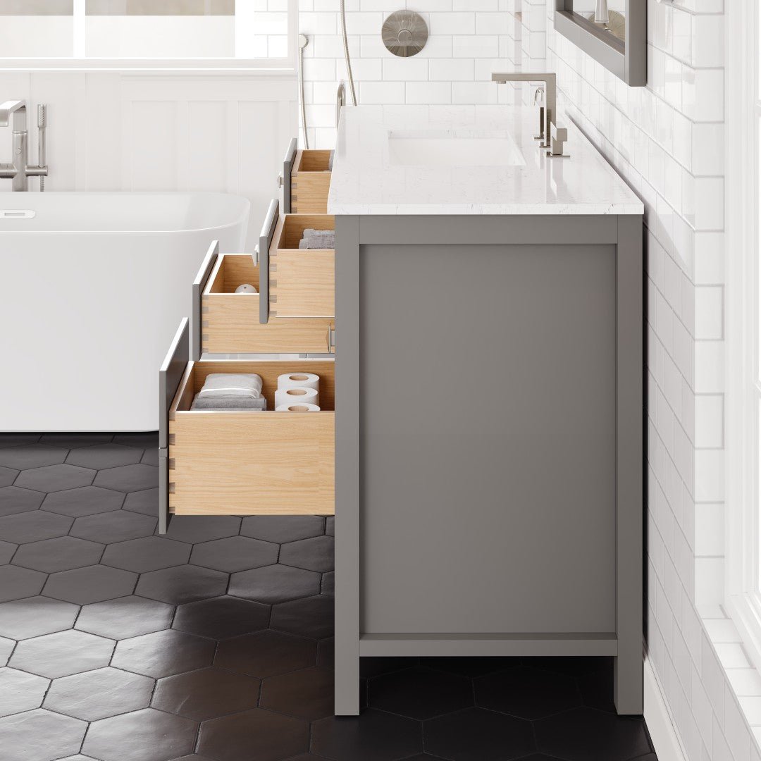 Artemis 48 in. Gray Single Sink Bath Vanity with Engineered Stone Top and Undermount Porcelain Sink - Bathroom Vanity by Eviva