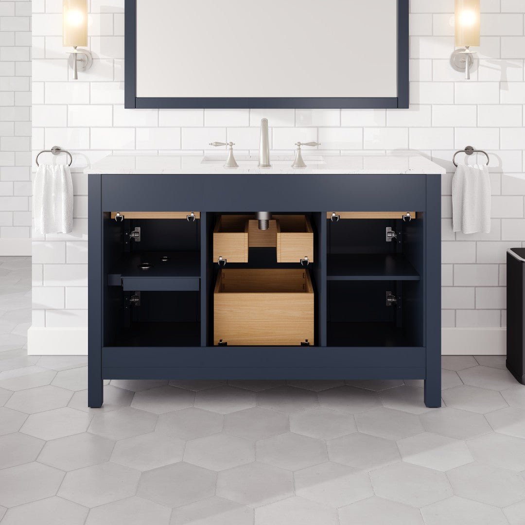 Artemis 48 in. Blue Single Sink Bath Vanity with Engineered Stone Top and Undermount Porcelain Sink - Bathroom Vanity by Eviva