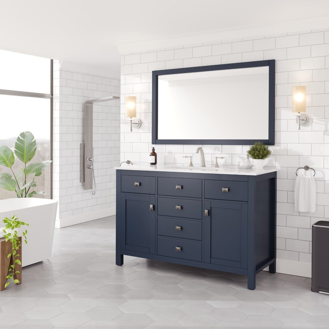 Artemis 48 in. Blue Single Sink Bath Vanity with Engineered Stone Top and Undermount Porcelain Sink - Bathroom Vanity by Eviva