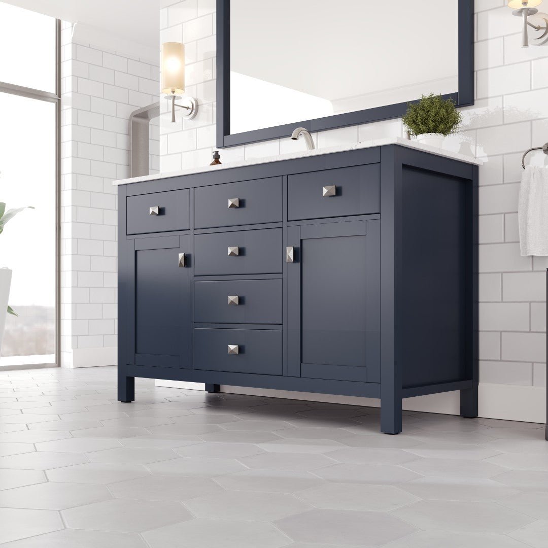 Artemis 48 in. Blue Single Sink Bath Vanity with Engineered Stone Top and Undermount Porcelain Sink - Bathroom Vanity by Eviva