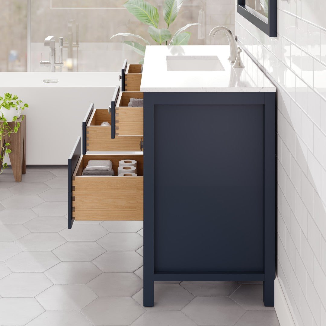Artemis 48 in. Blue Single Sink Bath Vanity with Engineered Stone Top and Undermount Porcelain Sink - Bathroom Vanity by Eviva