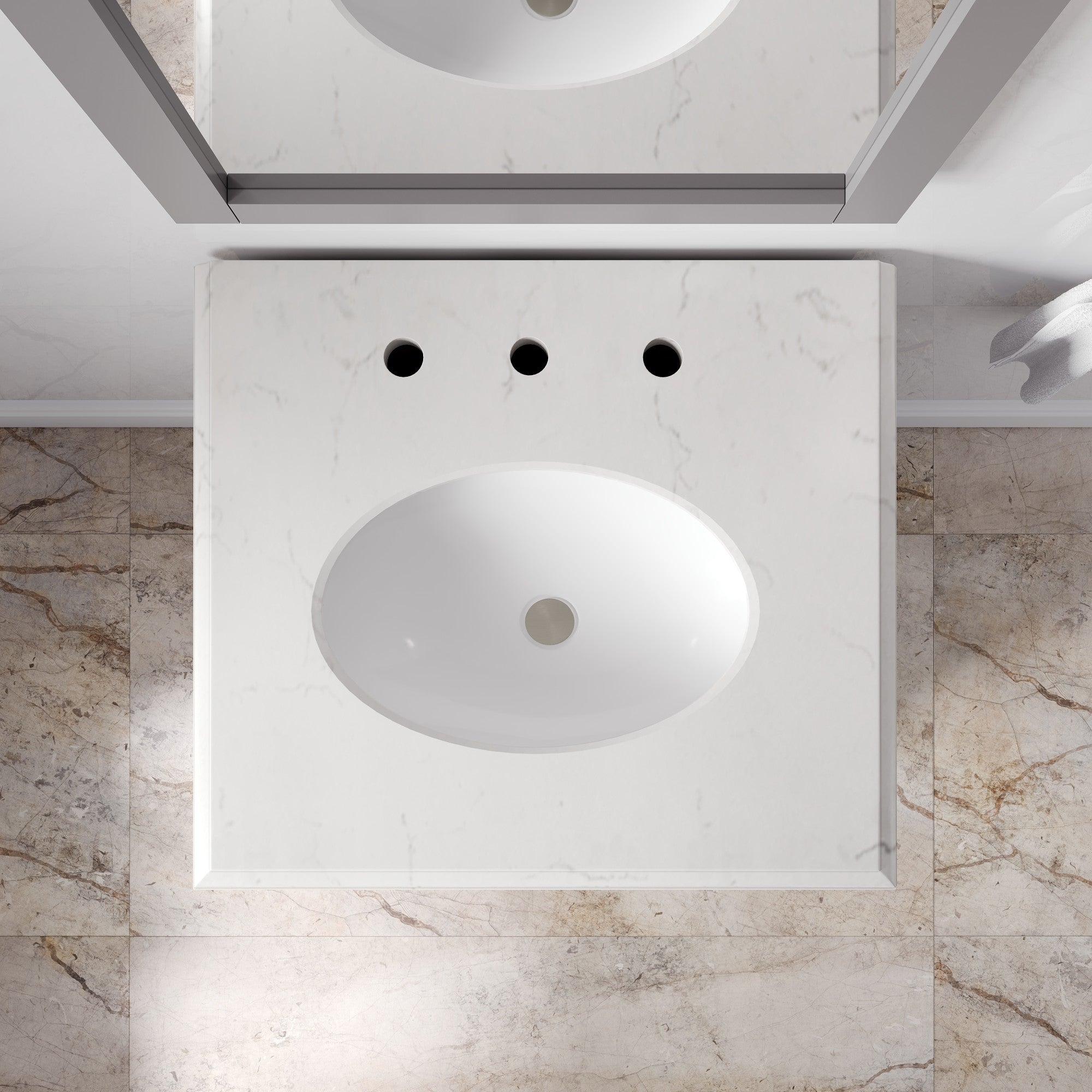 Elite Stamford 24 in. Gray Single Sink Bath Vanity with Carrara Quartz Top and Undermount Porcelain Sink