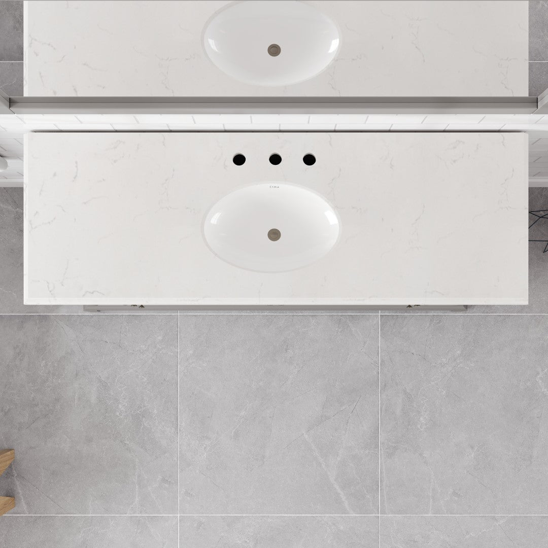 Elite Stamford 60 in. Gray Single Sink Bath Vanity with Carrara Quartz Top and Undermount Porcelain Sink