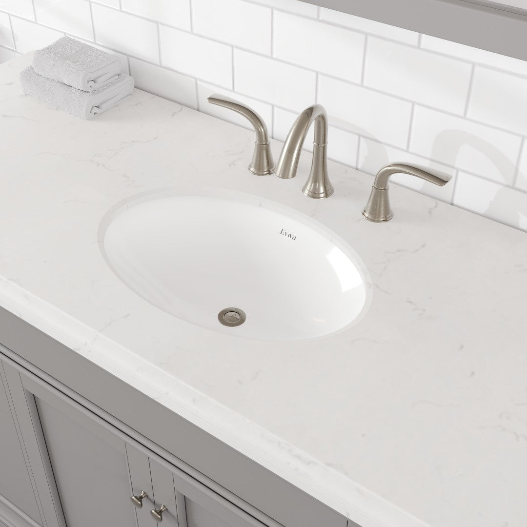 Elite Stamford 60 in. Gray Single Sink Bath Vanity with Carrara Quartz Top and Undermount Porcelain Sink