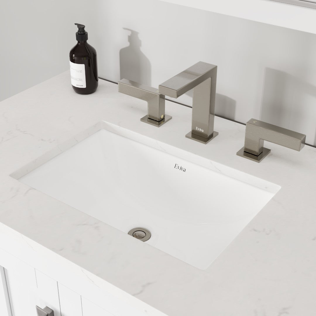Hampton 36 in. White Single Sink Bath Vanity with Carrara Quartz Top and Undermount Porcelain Sink