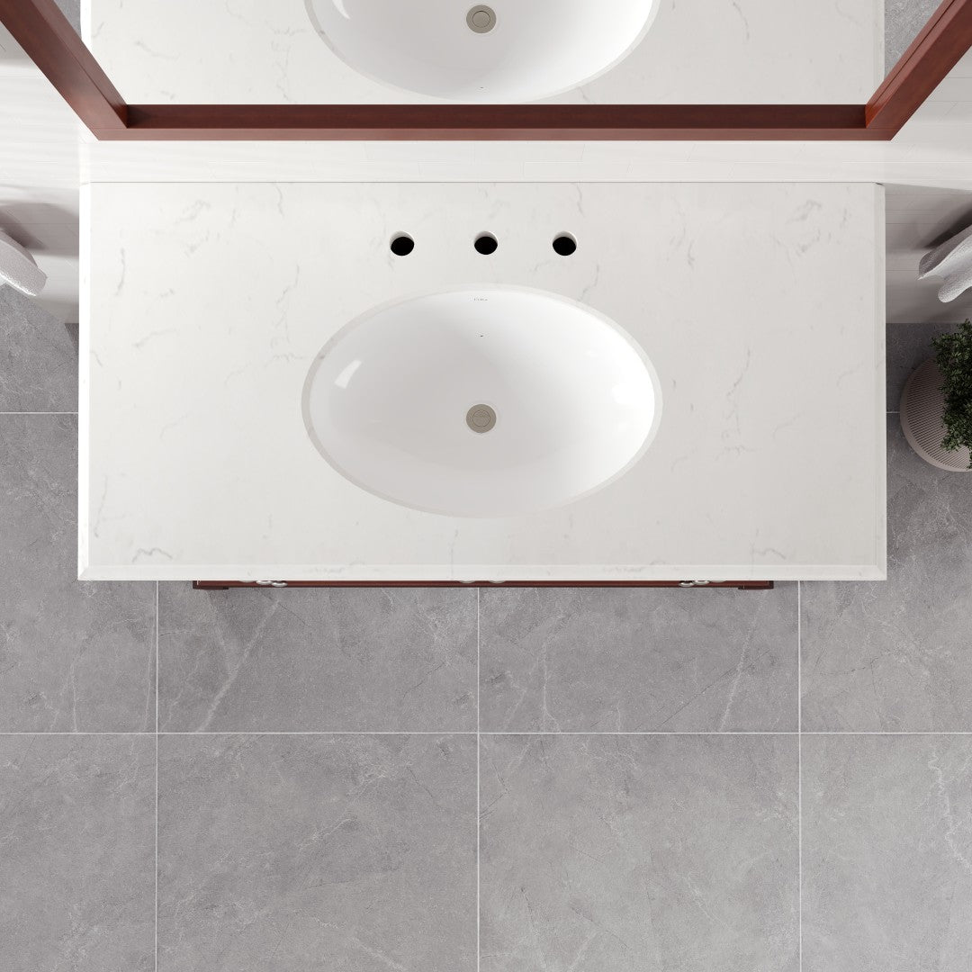 Elite Stamford 42 in. Teak Single Sink Bath Vanity with Carrara Quartz Top and Undermount Porcelain Sink