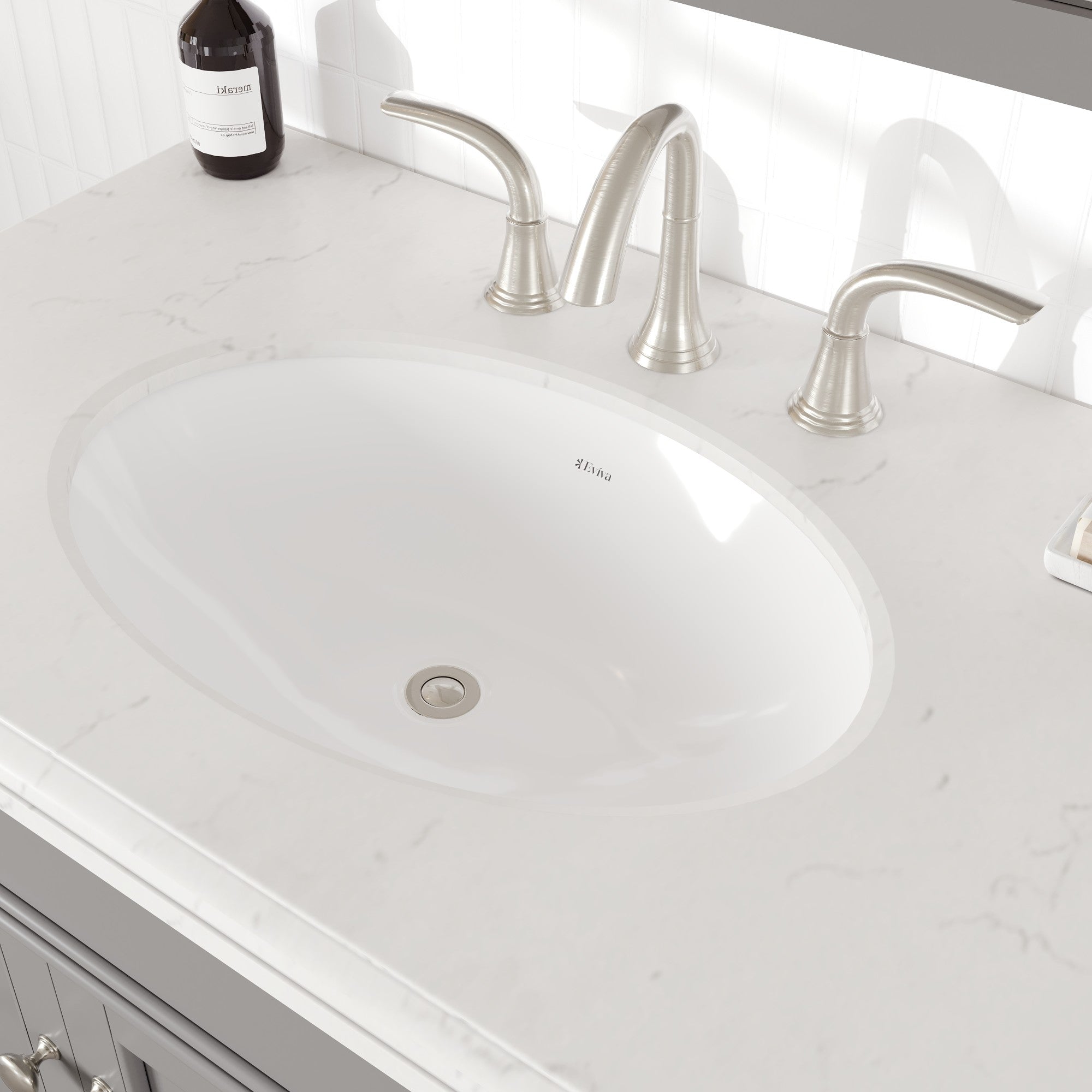 Elite Stamford 36 in. Gray Single Sink Bath Vanity with Carrara Quartz Top and Undermount Porcelain Sink