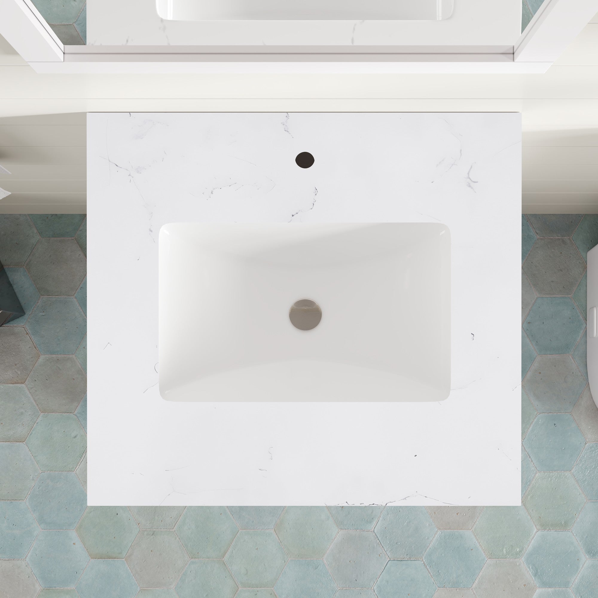 Acclaim 24 in. White Single Right Sink Bath Vanity with Carrara Quartz Top and Undermount Porcelain Sink