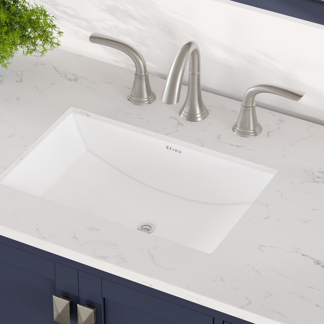 Aberdeen 42 in. Blue Single Sink Bath Vanity with Carrara Quartz Top and Undermount Porcelain Sink - Bathroom Vanity by Eviva