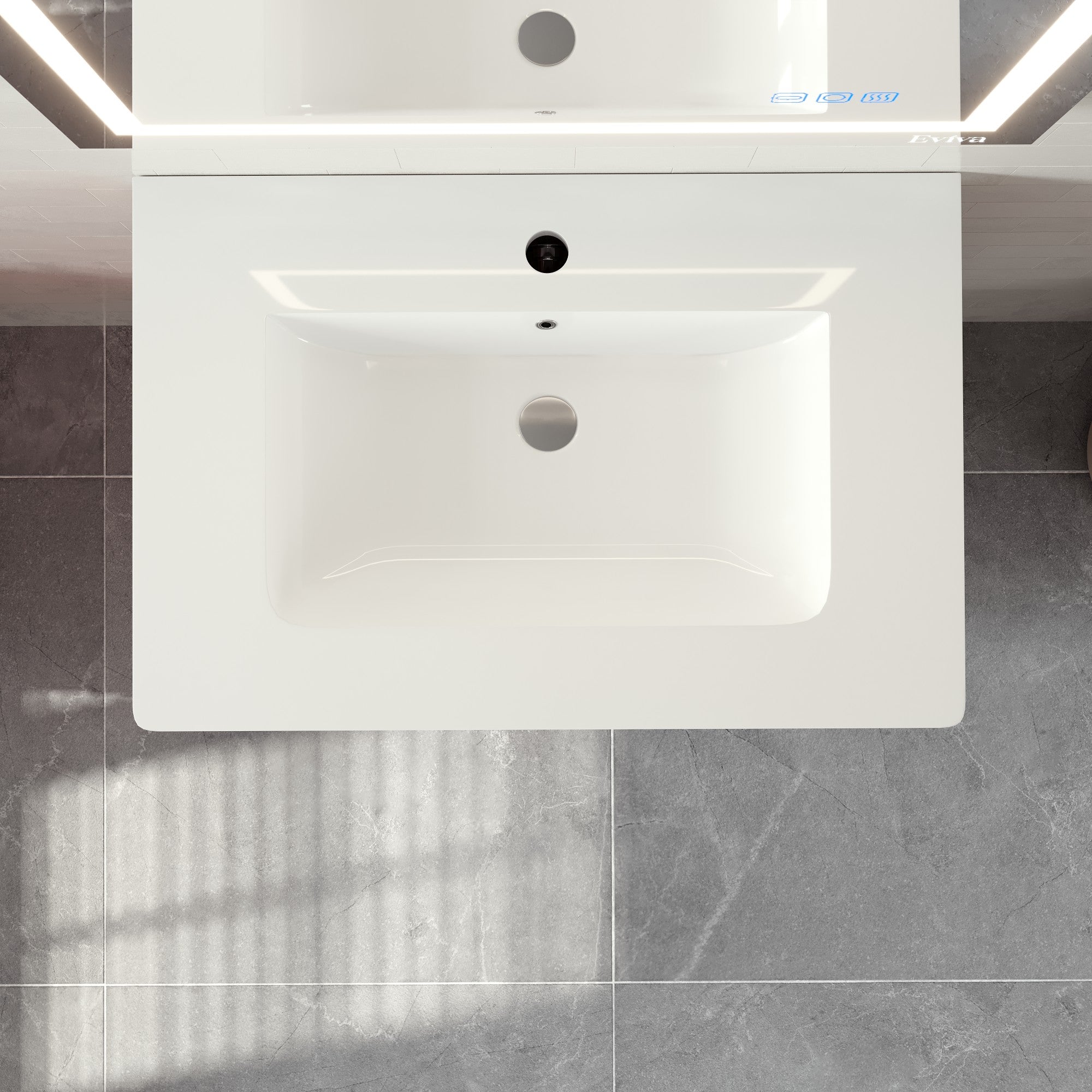 Smile 30 in. Walnut Wall Mount Single Sink Bath Vanity with Acrylic Top and Integrated Sink