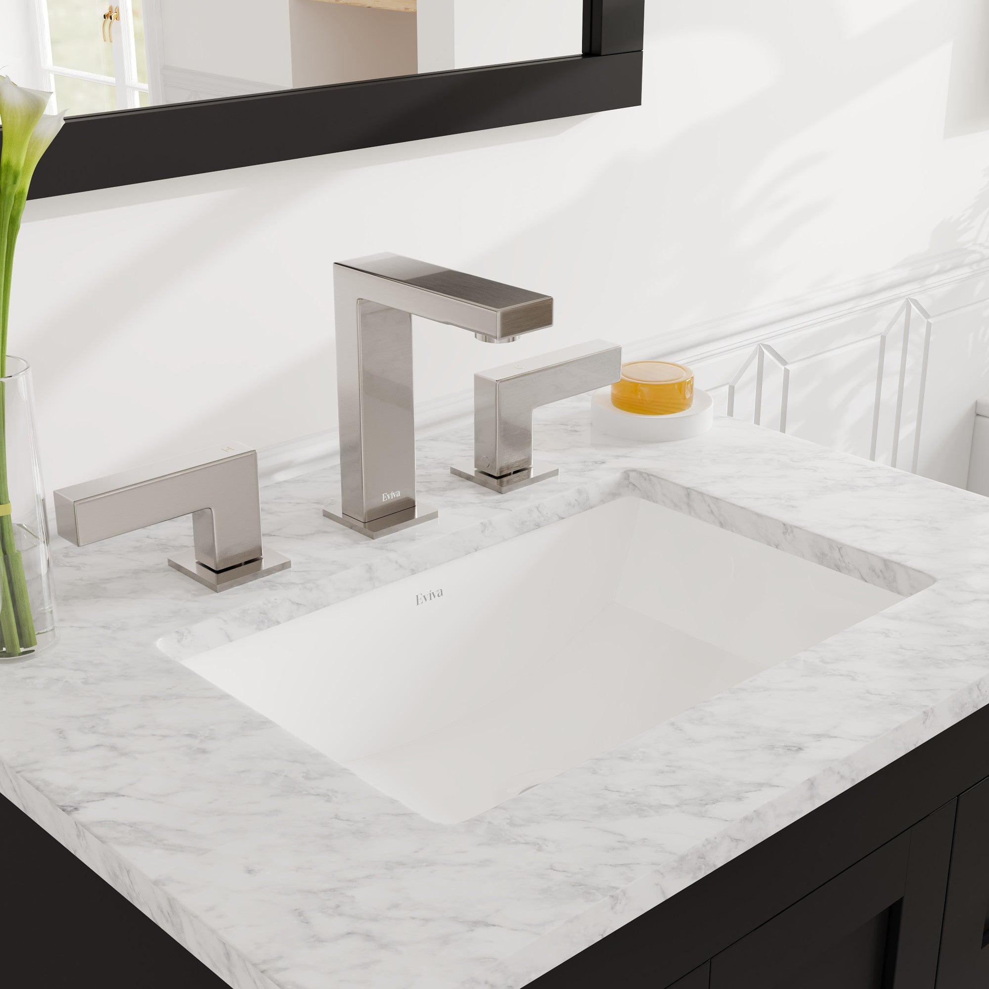 Acclaim 24 in. Espresso Single Sink Bath Vanity with Carrara Marble Top and Undermount Porcelain Sink