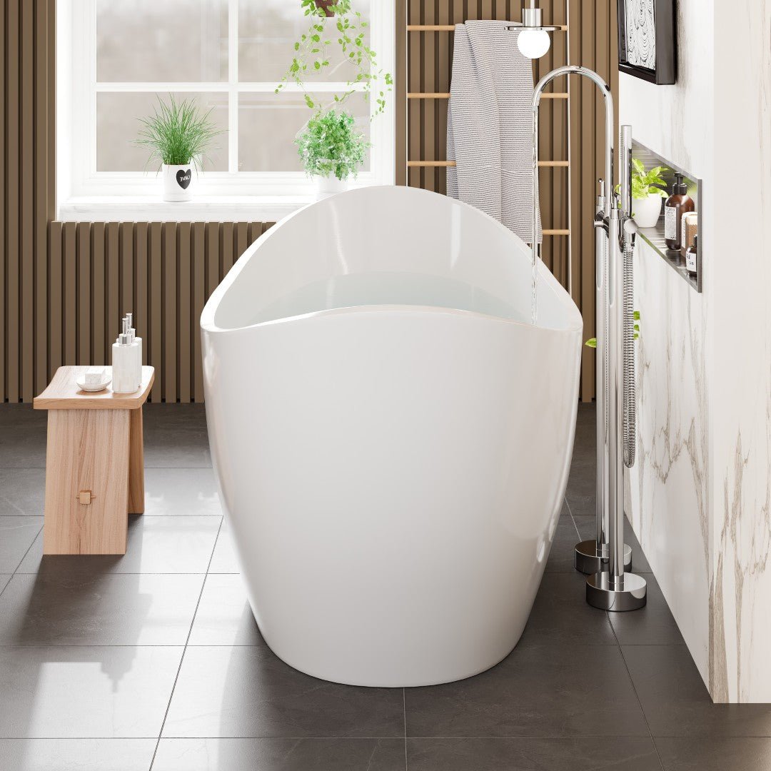 Eviva Bella 67" Glossy White Acrylic Slipper Freestanding Bathtub - Bathtub by Eviva