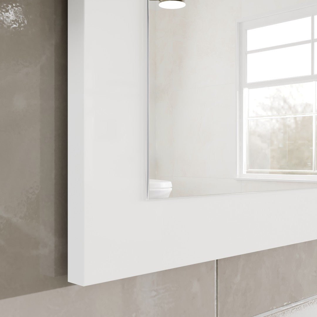 Eviva Sun 72" x 30" Rectangular White Wooden Framed Mirror - Mirror by Eviva