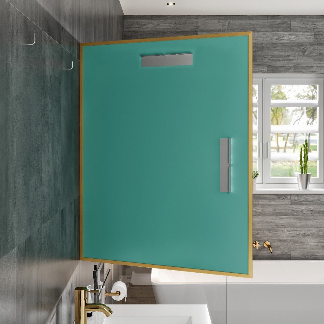 Eviva Aureline 24" x 30" Rectangular Gold Stainless Steel Framed Mirror - Mirror by Eviva