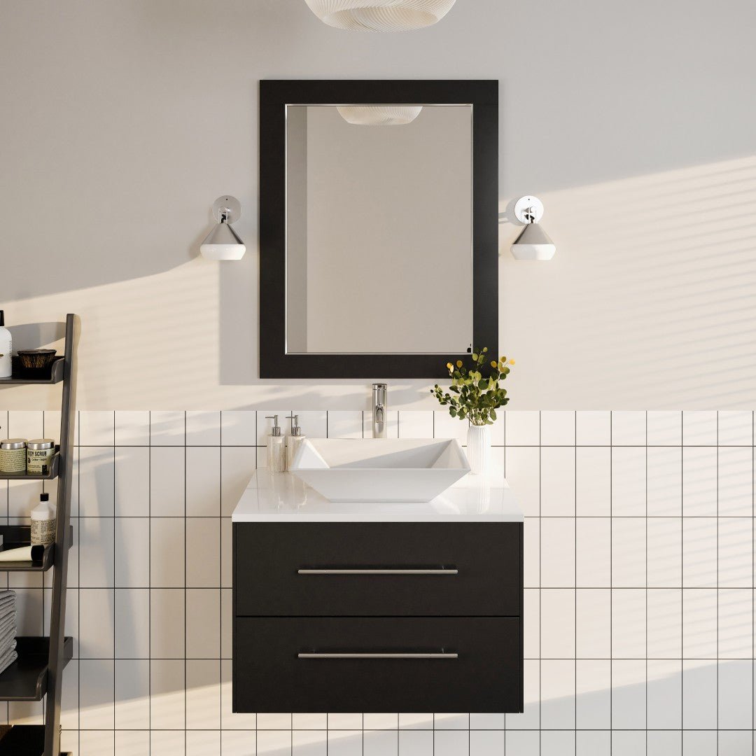 Eviva Aberdeen 36" x 30" Rectangular Espresso Wooden Framed Mirror - Mirror by Eviva