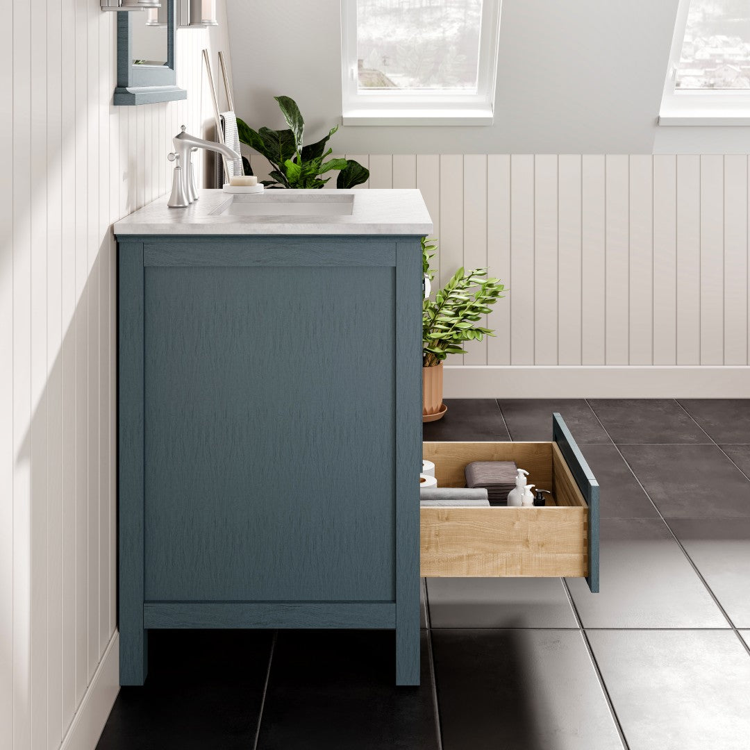 Eviva Britney 24 Inch Transitional Ash Blue Bathroom Vanity