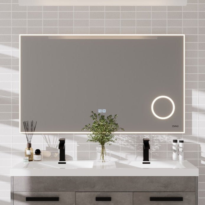 Eviva Illuminate 42" x 30" Rectangular Chrome Aluminum Framed Mirror - Mirror by Eviva