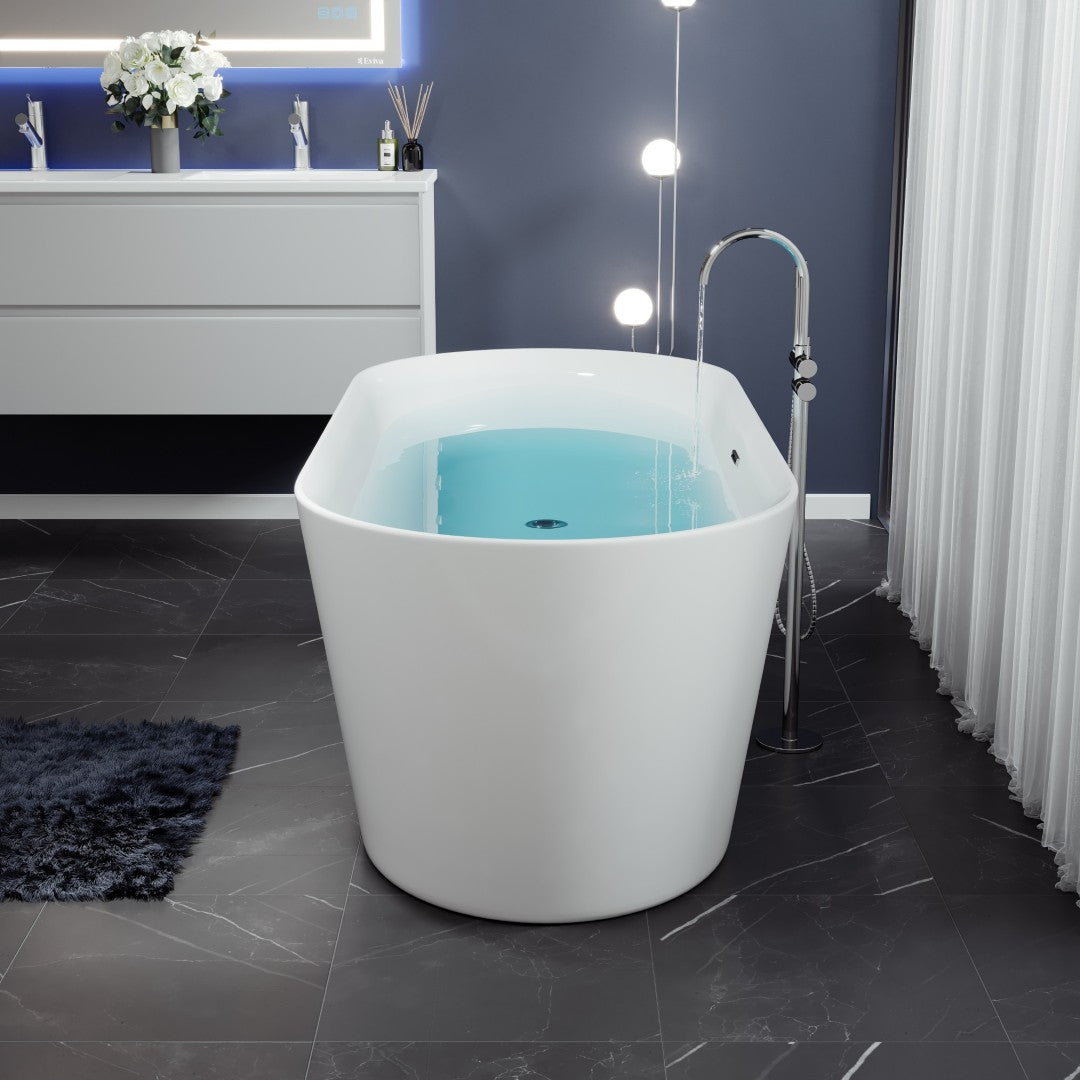 Eviva Rejoice 60" Glossy White Acrylic Freestanding Bathtub