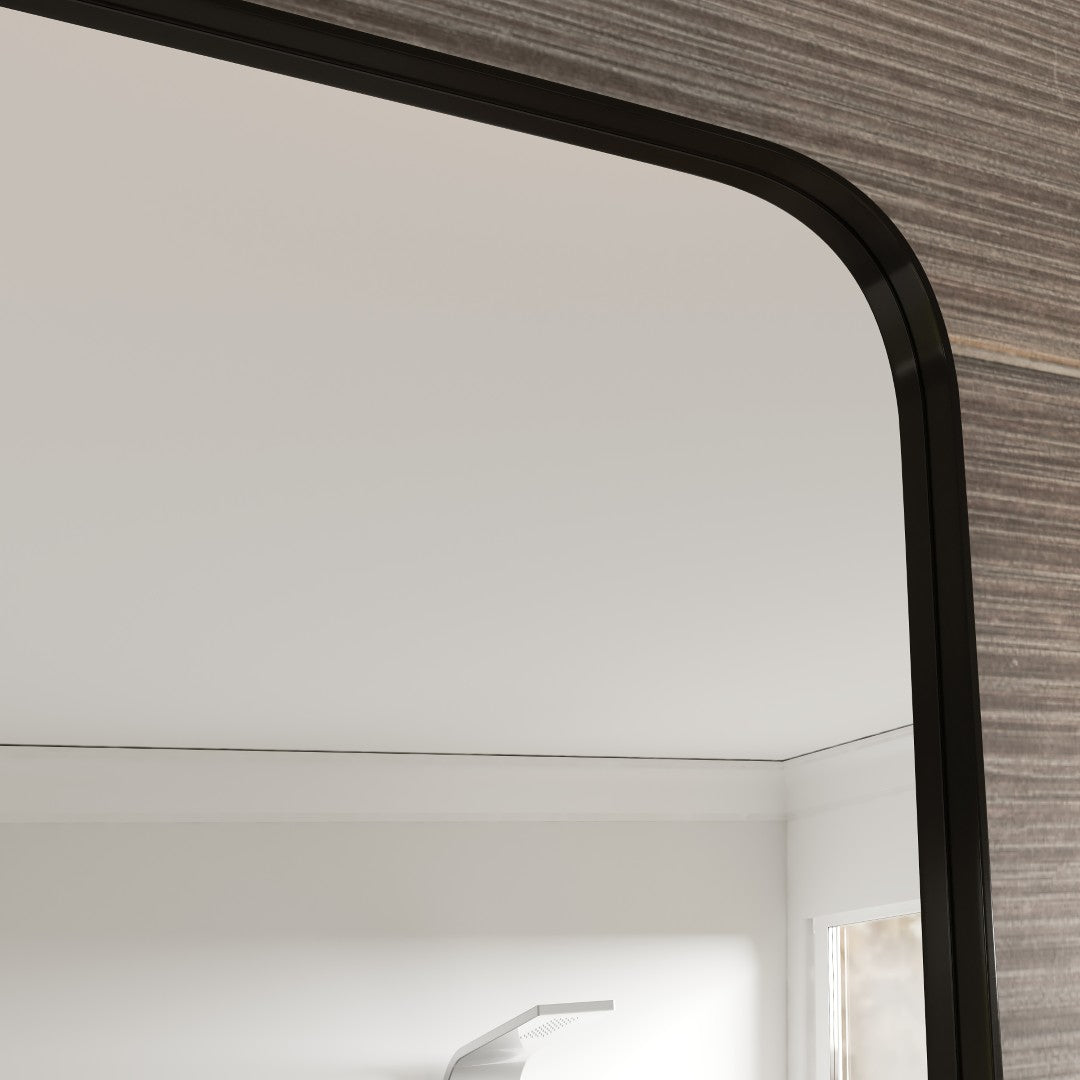 Eviva Harmony 35" x 27" Rectangular Black Metal Framed Mirror