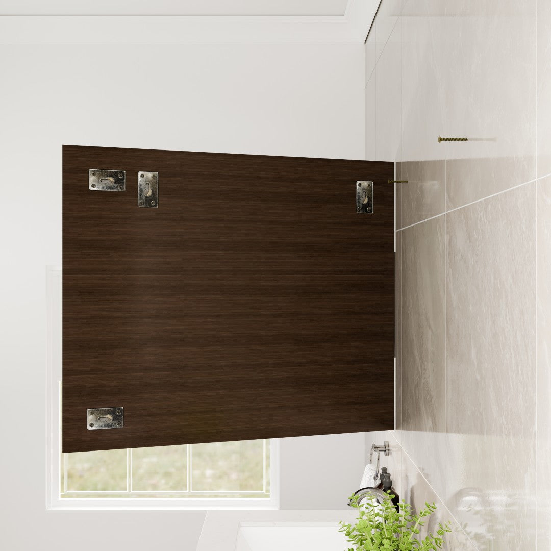 Eviva Sun 30" x 36" Rectangular Gray Oak Wooden Framed Mirror