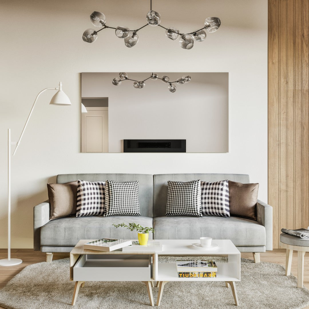 Eviva Sleek 55" x 30" Rectangular Frameless Mirror