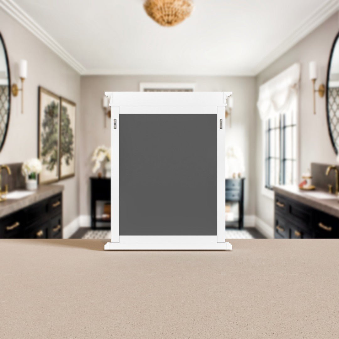 Eviva Britney 24" x 30" Rectangular White Wooden Framed Mirror - Mirror by Eviva
