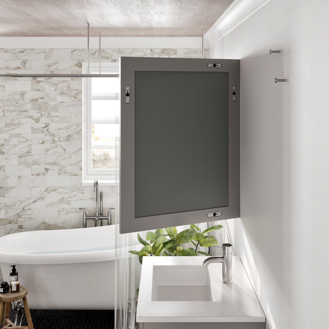 Eviva Aberdeen 24" x 30" Rectangular Gray Wooden Framed Mirror - Mirror by Eviva
